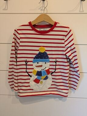Mini Boden Snowman Long Sleeve, size 5-6